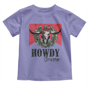 Western Howdy Christmas Baby Shirt Longhorn Skull Xmas Wreath TS11 Violet Print Your Wear