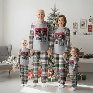 Western Xmas Plaid Pajama Set Howdy Christmas Cow Skull Xmas Wreath TS11 Christmas Plaid Print Your Wear