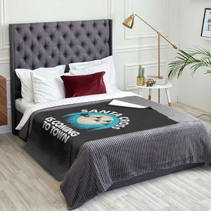 Funny Christmas Motocross Throw Blanket Santa Cross Is Coming To Town Sport TS11 Print Your Wear