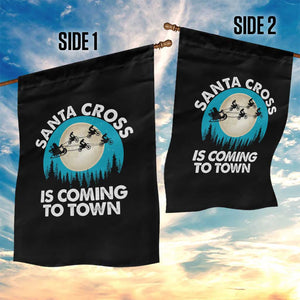 Funny Christmas Motocross Garden Flag Santa Cross Is Coming To Town Sport TS11 Print Your Wear