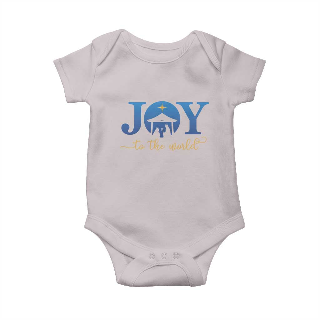Joy To The World Baby Onesie Christian Christmas Nativity Scene Star Of Bethlehem TS11 Ice Gray Print Your Wear