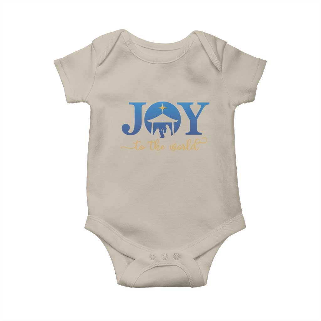 Joy To The World Baby Onesie Christian Christmas Nativity Scene Star Of Bethlehem TS11 Sand Print Your Wear