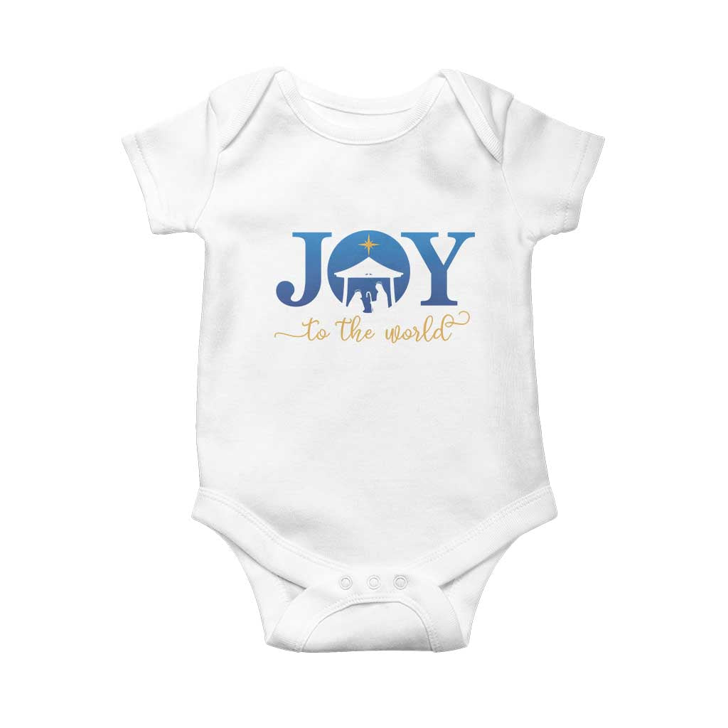 Joy To The World Baby Onesie Christian Christmas Nativity Scene Star Of Bethlehem TS11 White Print Your Wear