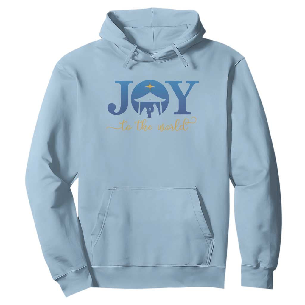 Joy To The World Hoodie Christian Christmas Nativity Scene Star Of Bethlehem TS11 Light Blue Print Your Wear