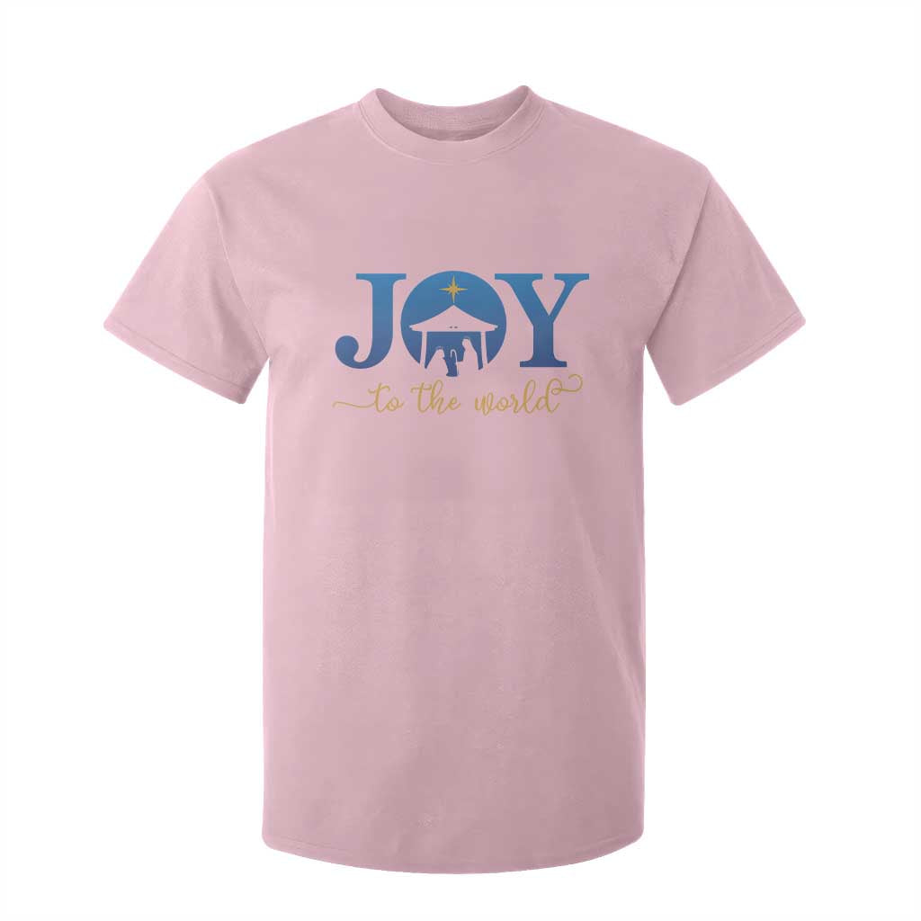 Joy To The World T Shirt For Kid Christian Christmas Nativity Scene Star Of Bethlehem TS11 Light Pink Print Your Wear