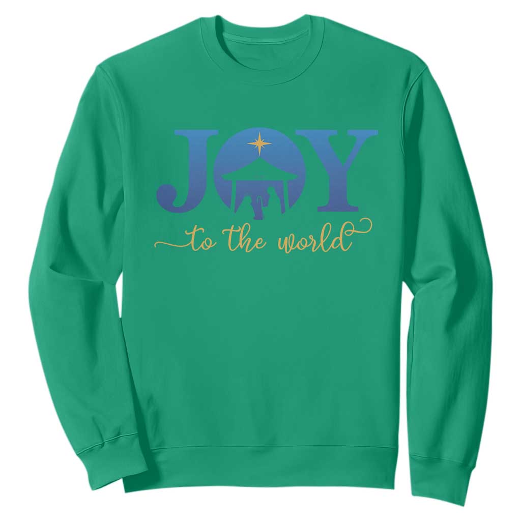 Joy To The World Sweatshirt Christian Christmas Nativity Scene Star Of Bethlehem TS11 Irish Green Print Your Wear