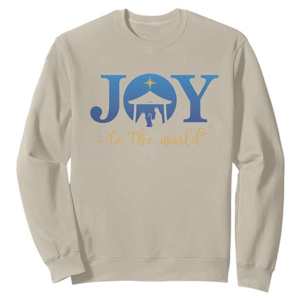 Joy To The World Sweatshirt Christian Christmas Nativity Scene Star Of Bethlehem TS11 Sand Print Your Wear