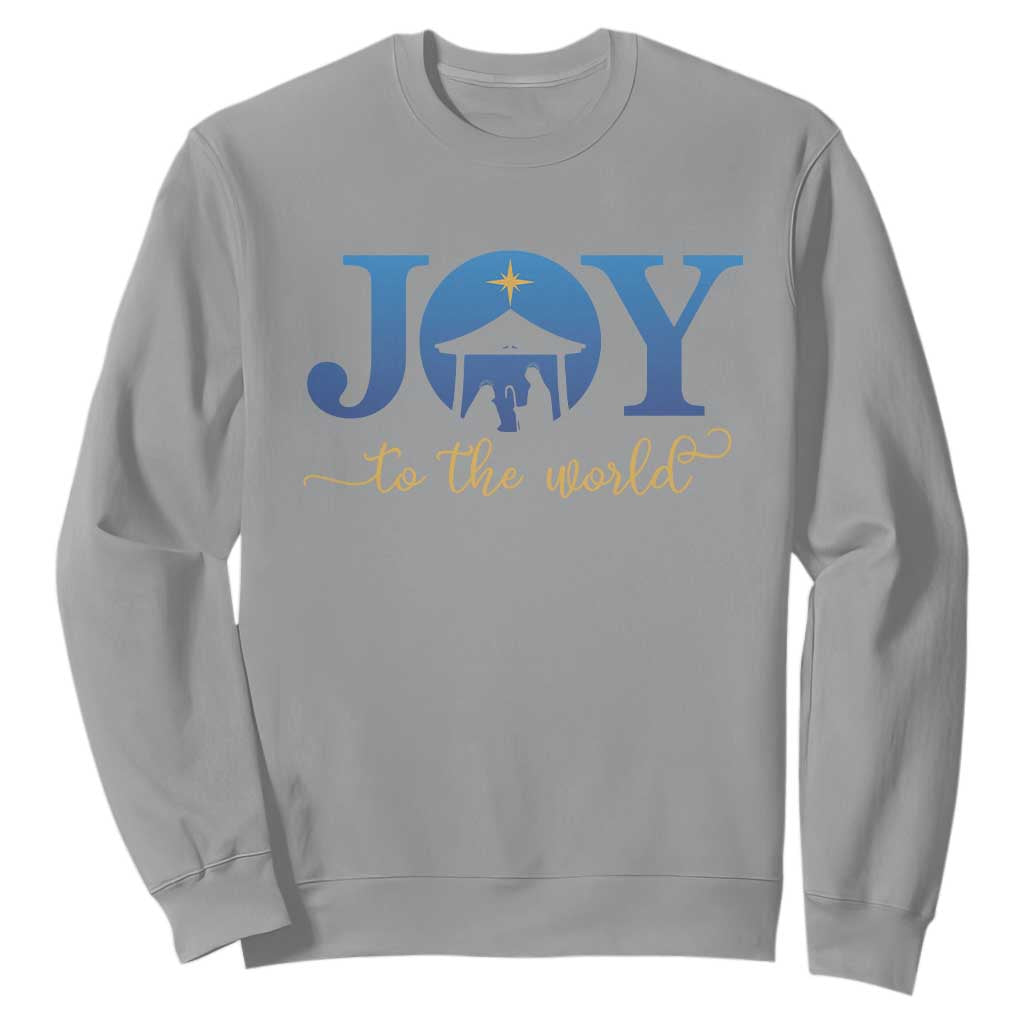 Joy To The World Sweatshirt Christian Christmas Nativity Scene Star Of Bethlehem TS11 Sport Gray Print Your Wear