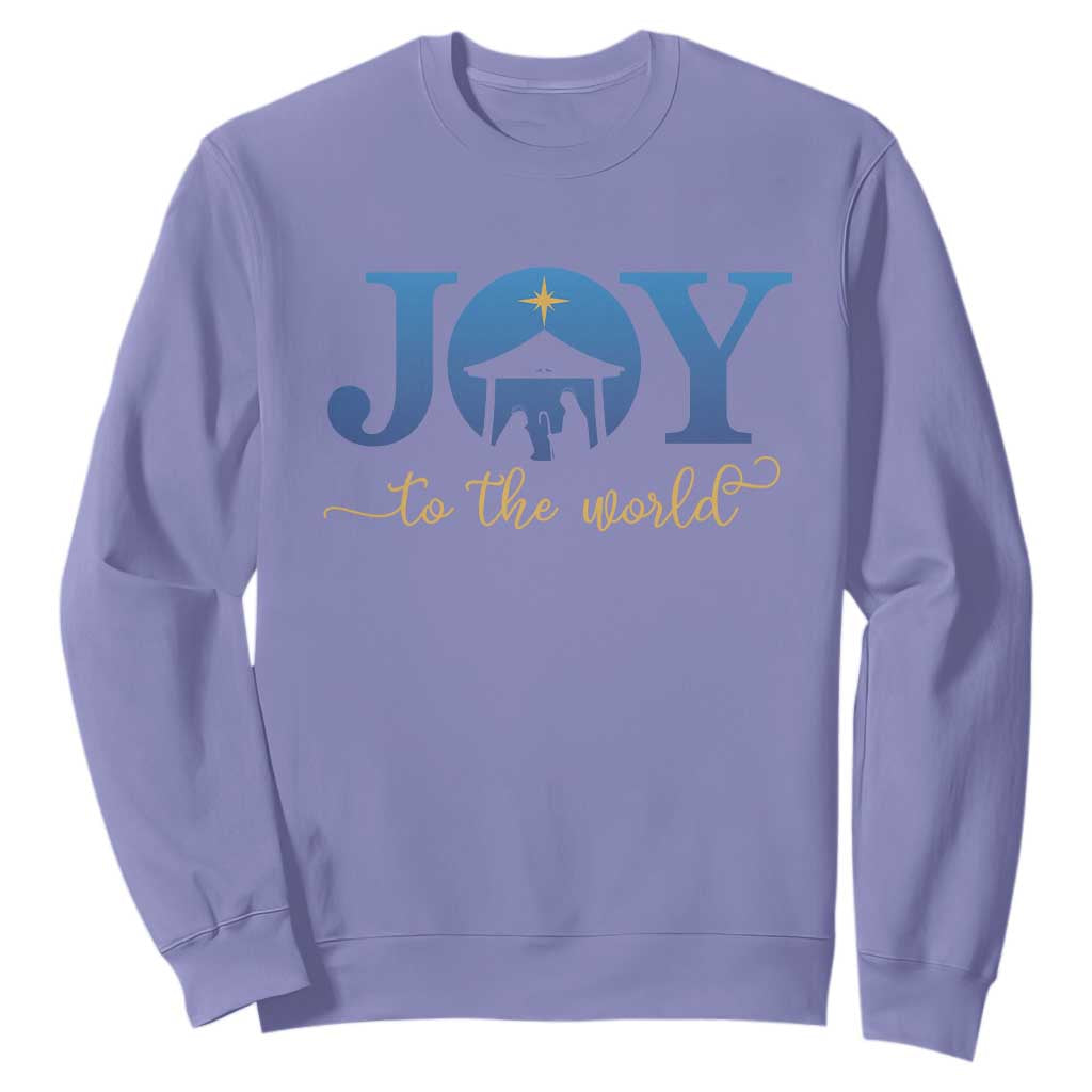 Joy To The World Sweatshirt Christian Christmas Nativity Scene Star Of Bethlehem TS11 Violet Print Your Wear