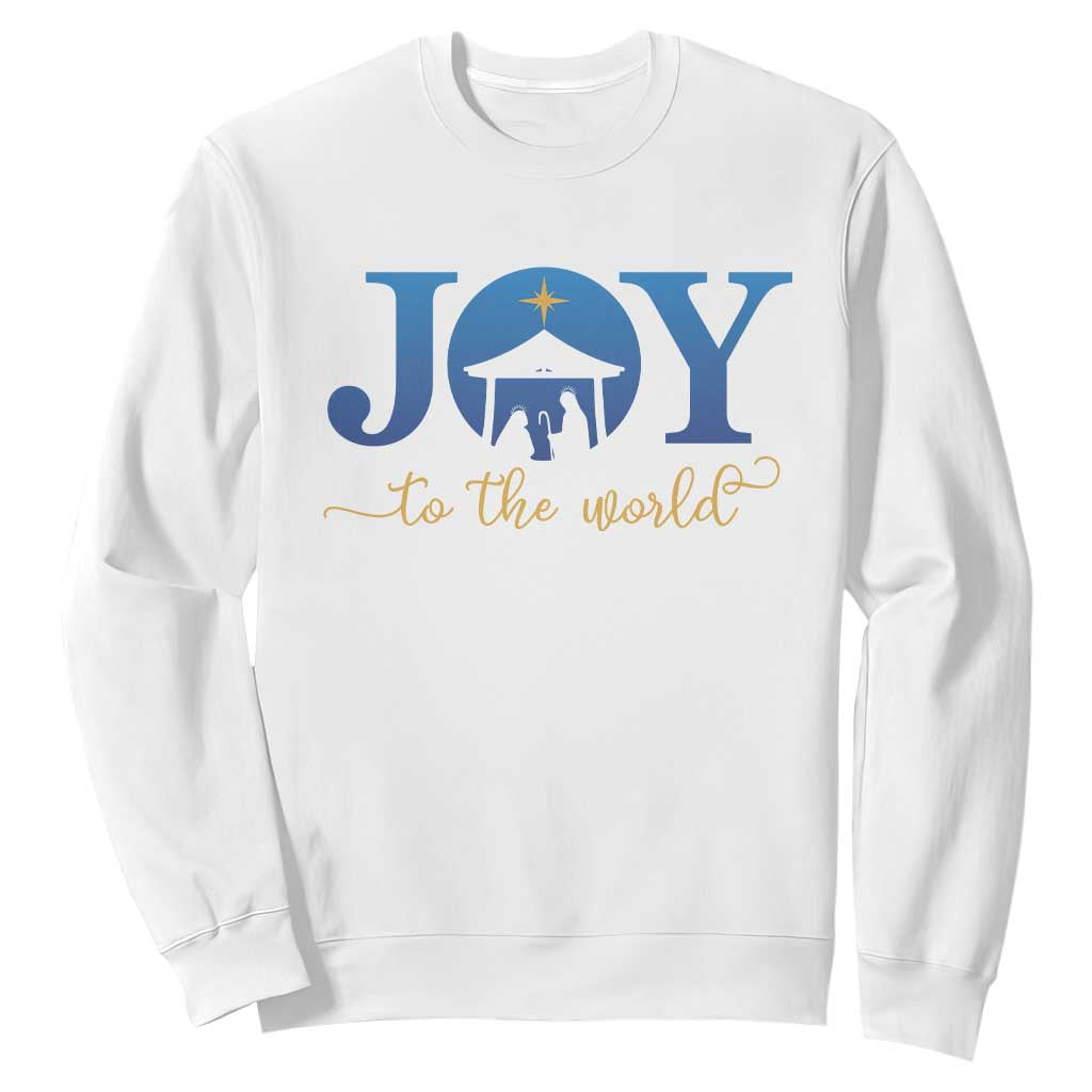 Joy To The World Sweatshirt Christian Christmas Nativity Scene Star Of Bethlehem TS11 White Print Your Wear