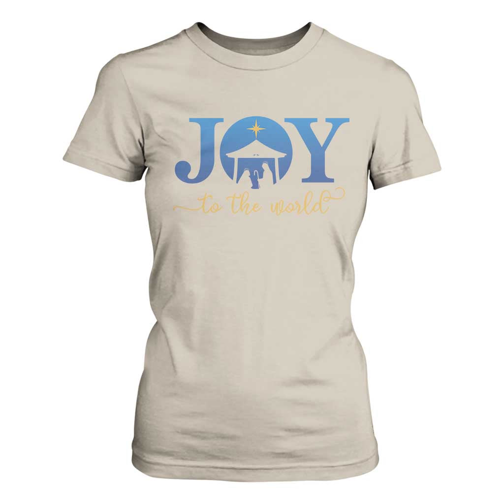 Joy To The World T Shirt For Women Christian Christmas Nativity Scene Star Of Bethlehem TS11 Sand Print Your Wear