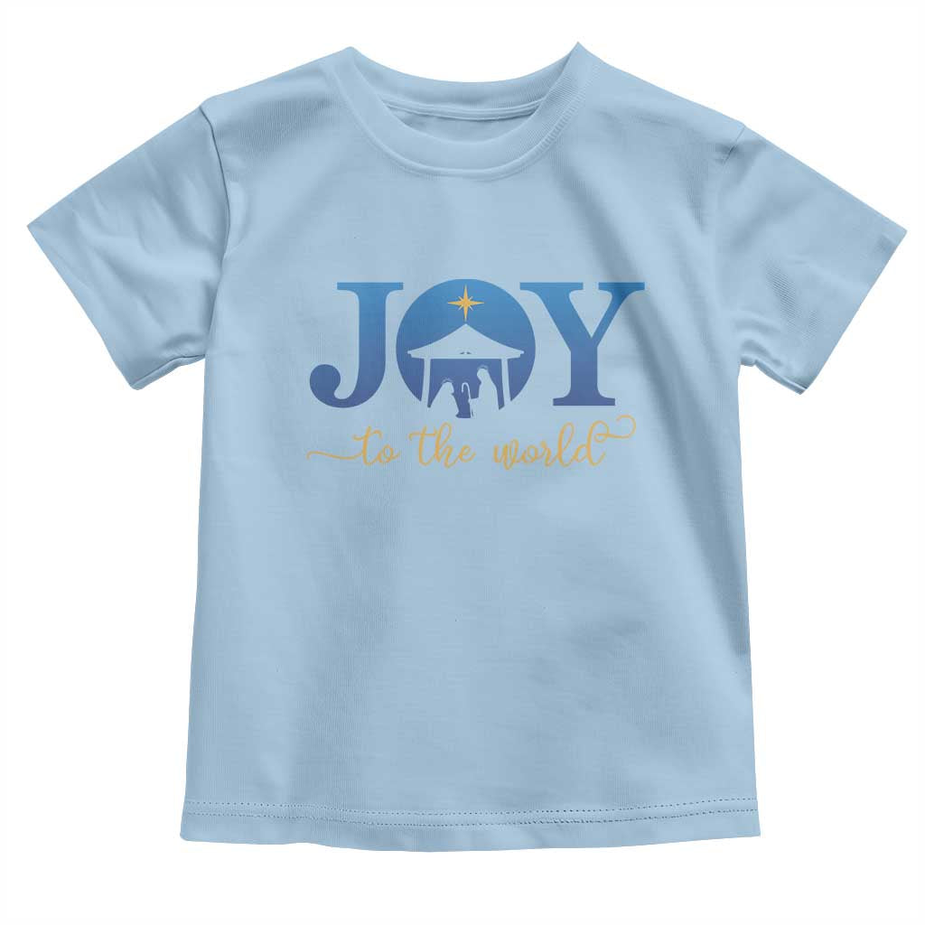 Joy To The World Toddler T Shirt Christian Christmas Nativity Scene Star Of Bethlehem TS11 Light Blue Print Your Wear