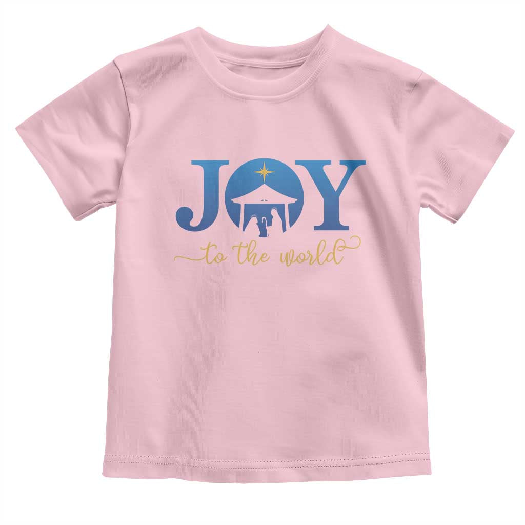 Joy To The World Toddler T Shirt Christian Christmas Nativity Scene Star Of Bethlehem TS11 Light Pink Print Your Wear
