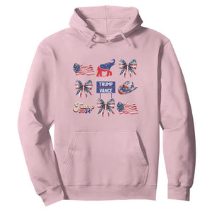 Trump Vance Supporter 2024 Hoodie American Flag Coquette Aesthetic TS11 Light Pink Print Your Wear
