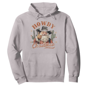 Funny Western Xmas Hoodie Howdy Christmas Retro Cowboy Santa Country TS11 Ice Gray Print Your Wear