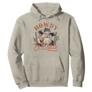 Funny Western Xmas Hoodie Howdy Christmas Retro Cowboy Santa Country TS11 Sand Print Your Wear