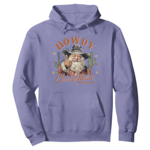 Funny Western Xmas Hoodie Howdy Christmas Retro Cowboy Santa Country TS11 Violet Print Your Wear