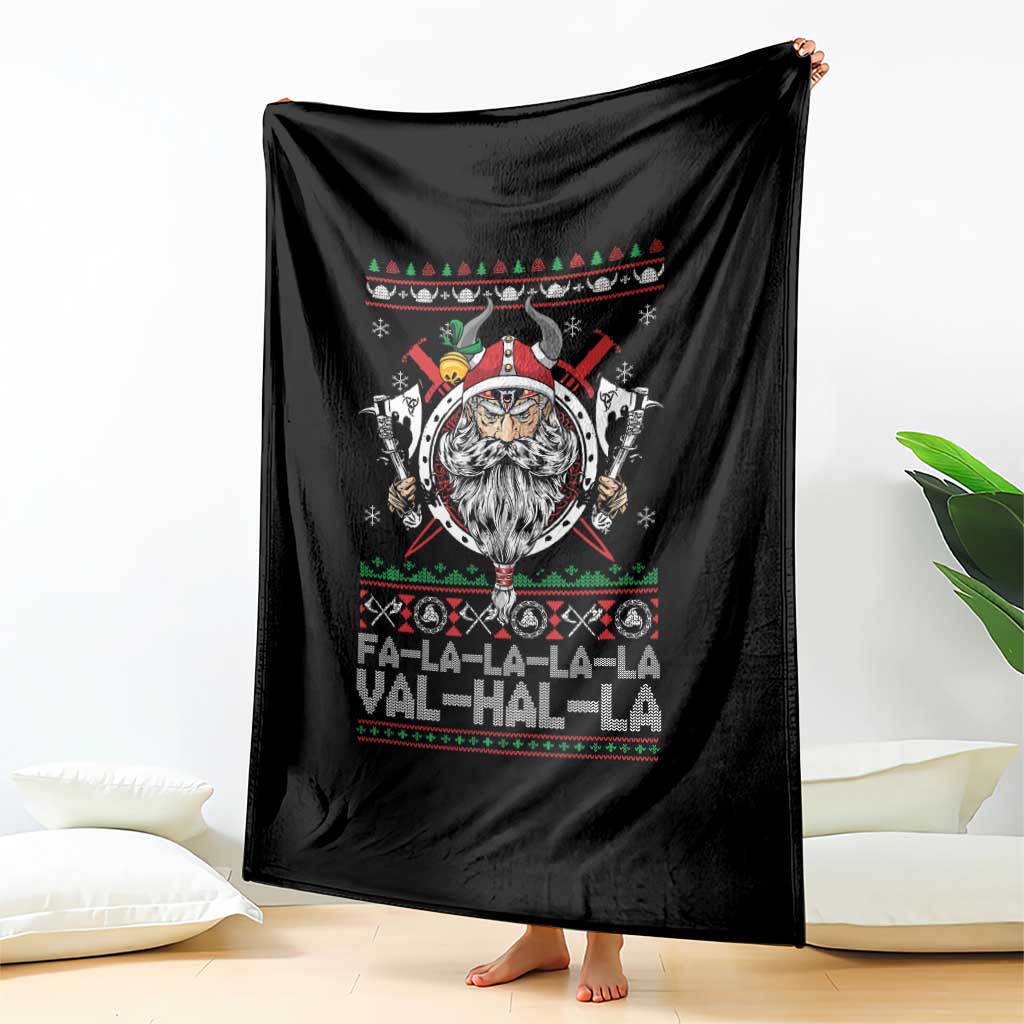 Christmas Viking Throw Blanket Fa La La La La Val Hal La Santa Viking Warriors TS11 Print Your Wear