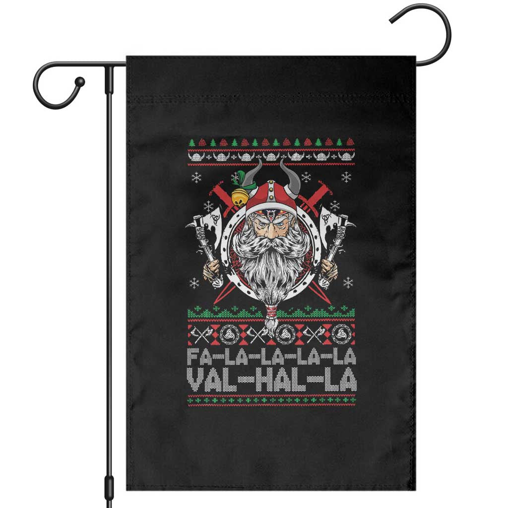 Christmas Viking Garden Flag Fa La La La La Val Hal La Santa Viking Warriors TS11 Black Print Your Wear