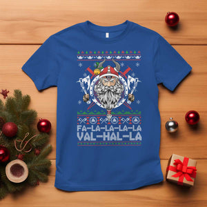 Christmas Viking T Shirt Fa La La La La Val Hal La Santa Viking Warriors TS11 Royal Blue Print Your Wear