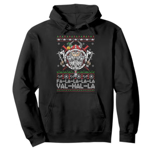 Christmas Viking Hoodie Fa La La La La Val Hal La Santa Viking Warriors TS11 Black Print Your Wear