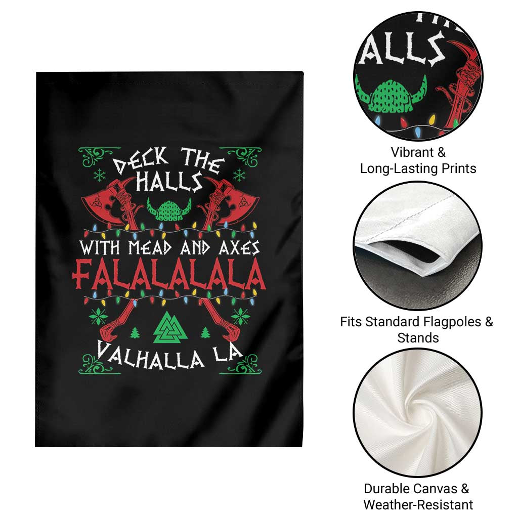 Viking Christmas Garden Flag Deck The Halls With Mead And Axes Falalala Valhalla La TS11 Print Your Wear