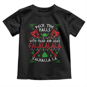 Viking Christmas Baby Shirt Deck The Halls With Mead And Axes Falalala Valhalla La TS11 Black Print Your Wear