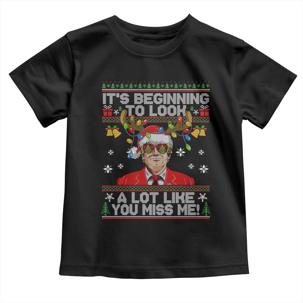 Funny Trump Christmas Baby Shirt It's Beginning To Look A Lot Like You Miss Me TS11 Black Print Your Wear