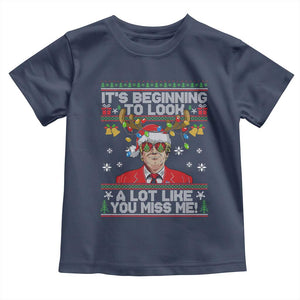 Funny Trump Christmas Baby Shirt It's Beginning To Look A Lot Like You Miss Me TS11 Navy Print Your Wear