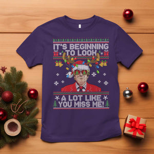 Funny Trump Christmas T Shirt It's Beginning To Look A Lot Like You Miss Me TS11 Purple Print Your Wear