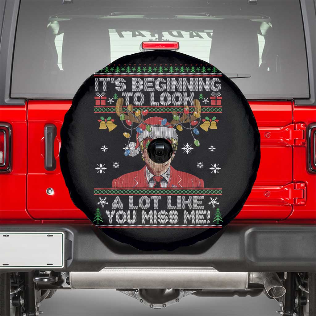 Funny Trump Christmas Spare Tire Cover It's Beginning To Look A Lot Like You Miss Me Christmas TS11 Black Print Your Wear