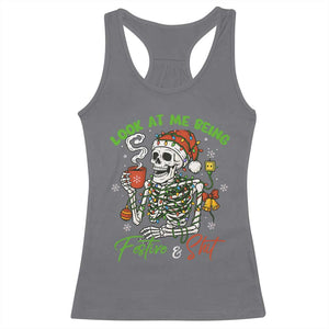 Look At Me Being Festive And Shit Racerback Tank Top Funny Christmas Skeleton TS11 Charcoal Print Your Wear