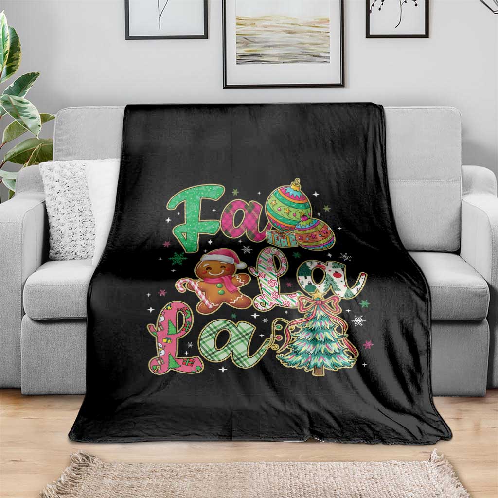 Funny Falala Christmas Song Faux Glitter Gingerbread Throw Blanket TS11 Print Your Wear