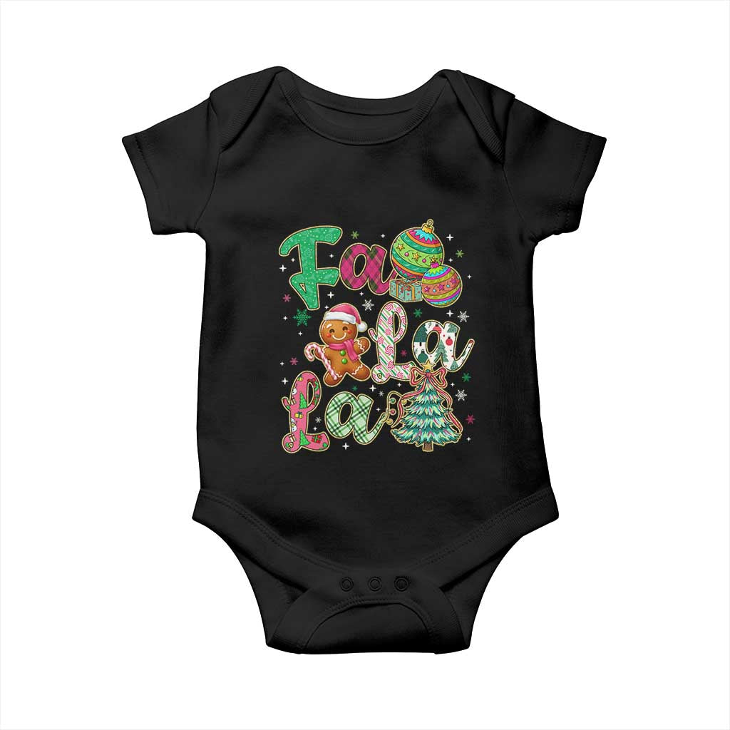 Funny Falala Christmas Song Faux Glitter Gingerbread Baby Onesie TS11 Black Print Your Wear