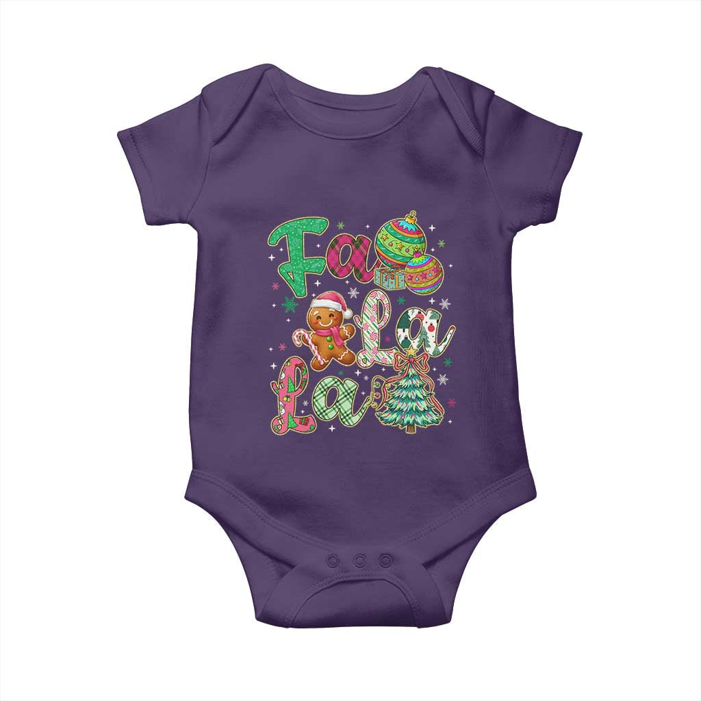 Funny Falala Christmas Song Faux Glitter Gingerbread Baby Onesie TS11 Purple Print Your Wear