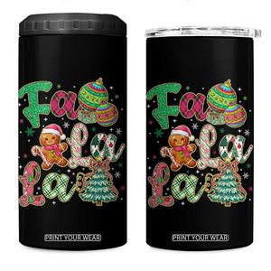 Funny Falala Christmas Song Faux Glitter Gingerbread 4 in 1 Can Cooler Tumbler TS11 One Size: 16 oz Black Print Your Wear