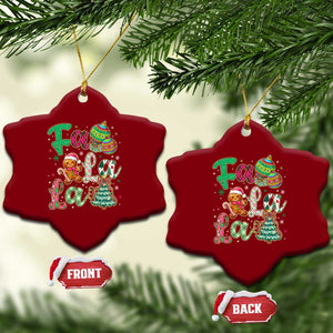 Funny Falala Xmas Song Faux Glitter Gingerbread Ceramic Ornament TS11 Print Your Wear