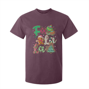 Funny Falala Christmas Song Faux Glitter Gingerbread T Shirt For Kid TS11 Maroon Print Your Wear