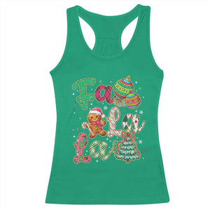 Funny Falala Christmas Song Faux Glitter Gingerbread Racerback Tank Top TS11 Irish Green Print Your Wear