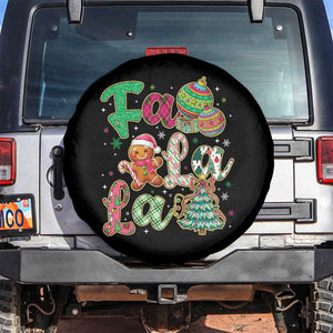 Funny Falala Christmas Song Faux Glitter Gingerbread Spare Tire Cover TS11 No hole Black Print Your Wear