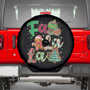 Funny Falala Christmas Song Faux Glitter Gingerbread Spare Tire Cover TS11 Black Print Your Wear