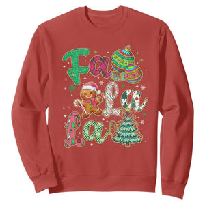 Funny Falala Christmas Song Faux Glitter Gingerbread Sweatshirt TS11 Red Print Your Wear