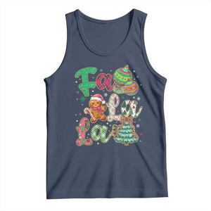 Funny Falala Christmas Song Faux Glitter Gingerbread Tank Top TS11 Navy Print Your Wear