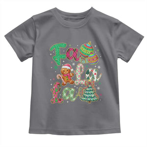 Funny Falala Christmas Song Faux Glitter Gingerbread Toddler T Shirt TS11 Charcoal Print Your Wear