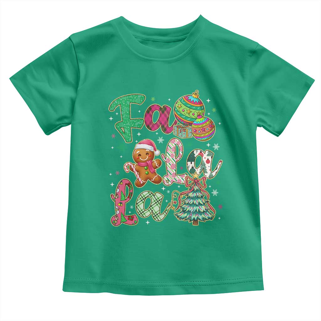 Funny Falala Christmas Song Faux Glitter Gingerbread Toddler T Shirt TS11 Irish Green Print Your Wear