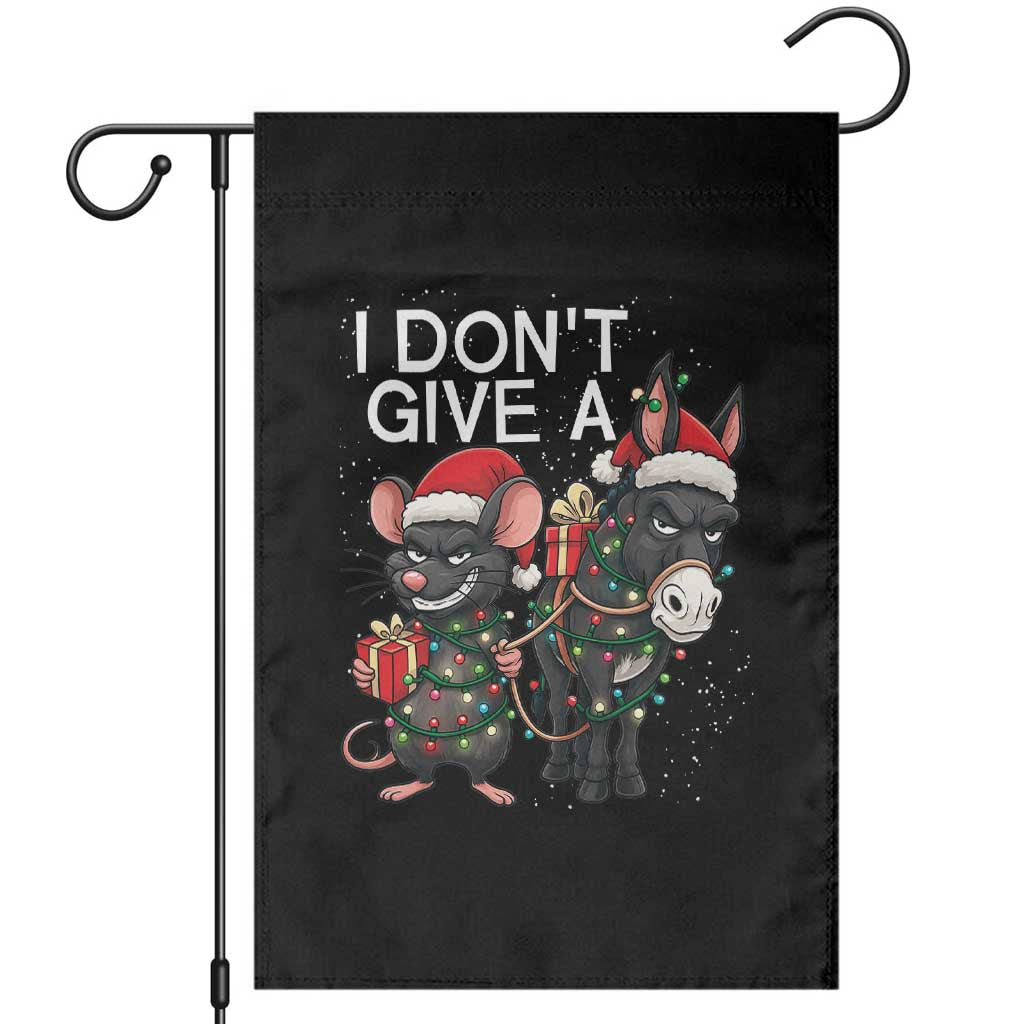 Funny Christmas I Dont Give a Rats Ass Garden Flag Donkey And Mouse Xmas Holiday TS11 Black Print Your Wear