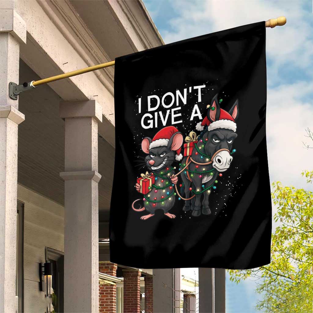 Funny Christmas I Dont Give a Rats Ass Garden Flag Donkey And Mouse Xmas Holiday TS11 Print Your Wear