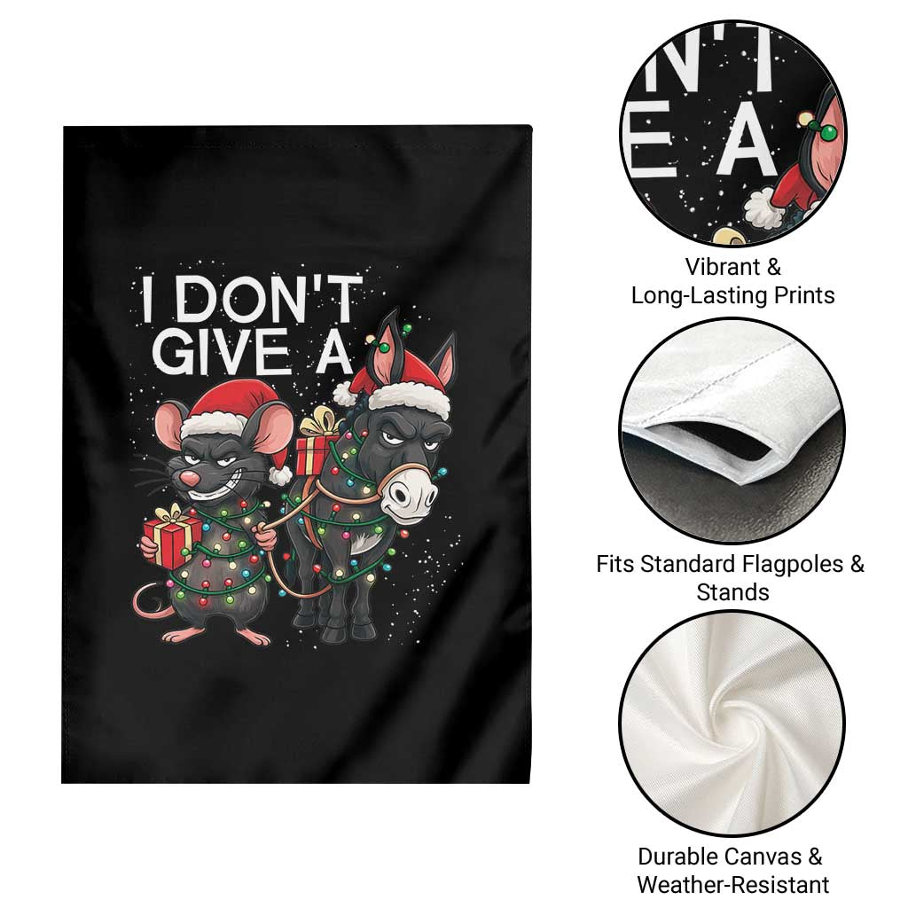 Funny Christmas I Dont Give a Rats Ass Garden Flag Donkey And Mouse Xmas Holiday TS11 Print Your Wear