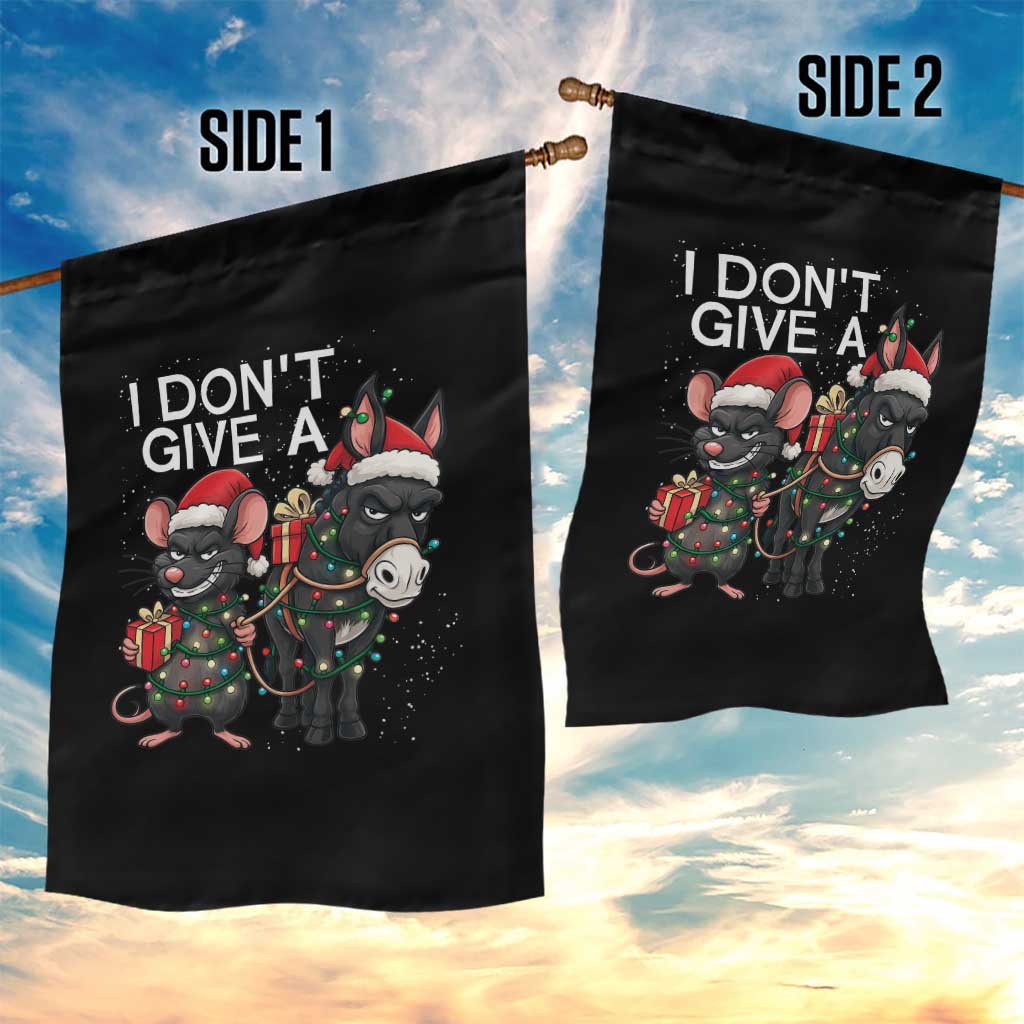 Funny Christmas I Dont Give a Rats Ass Garden Flag Donkey And Mouse Xmas Holiday TS11 Print Your Wear