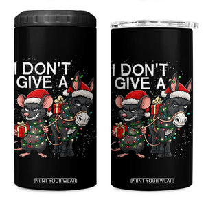 Funny Christmas I Dont Give a Rats Ass 4 in 1 Can Cooler Tumbler Donkey And Mouse Xmas Holiday TS11 One Size: 16 oz Black Print Your Wear